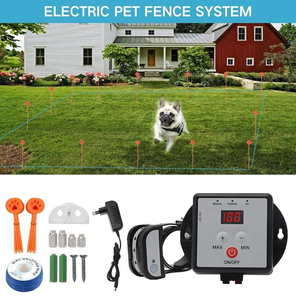 Wireless Electric Dog Fence Pet Containment System Shock Collars 3 Dogs US