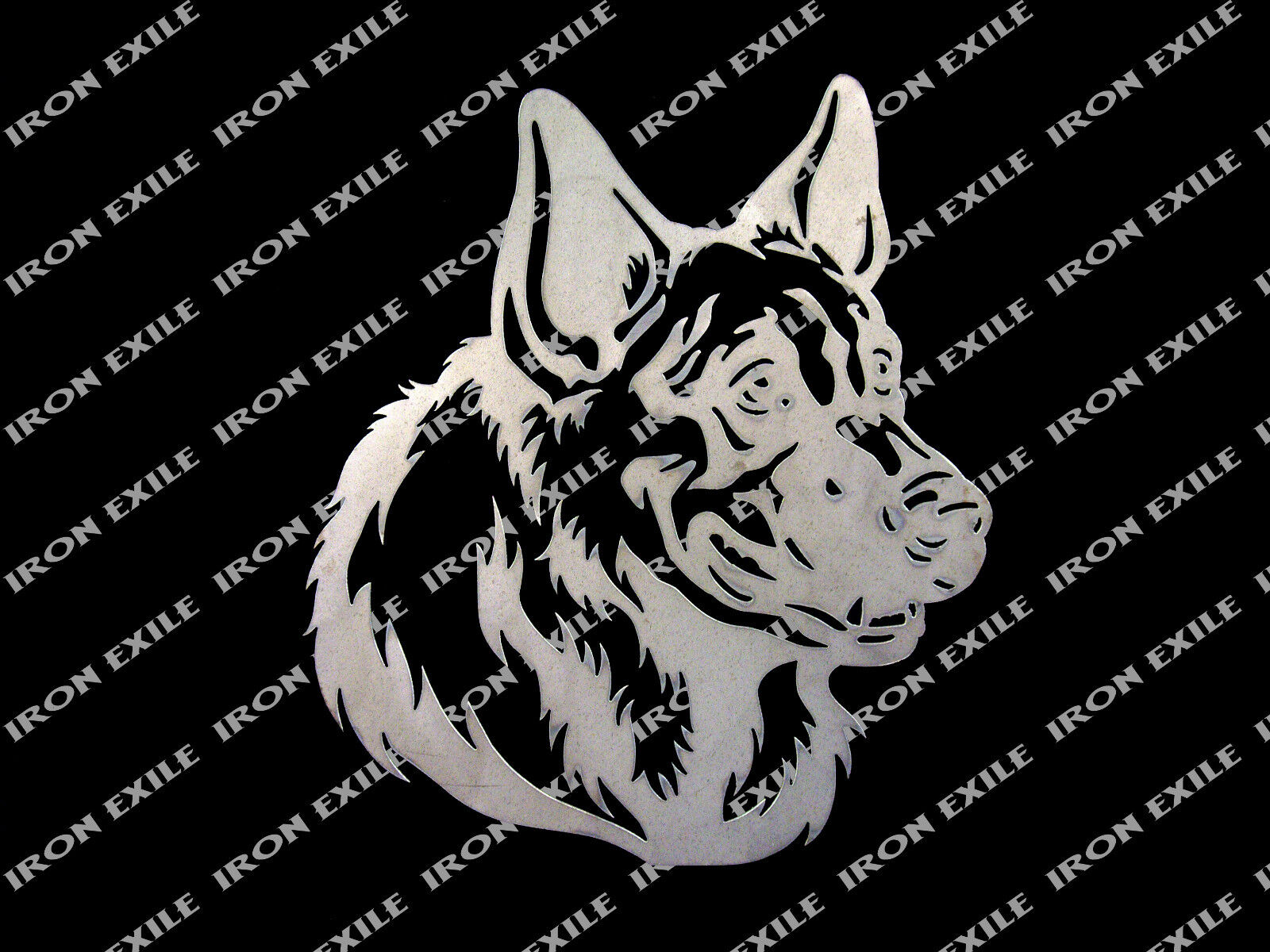 German Shepard Wall Plaque Metal Sign Seeing Police Dog Cute USA Made Plasma Cut