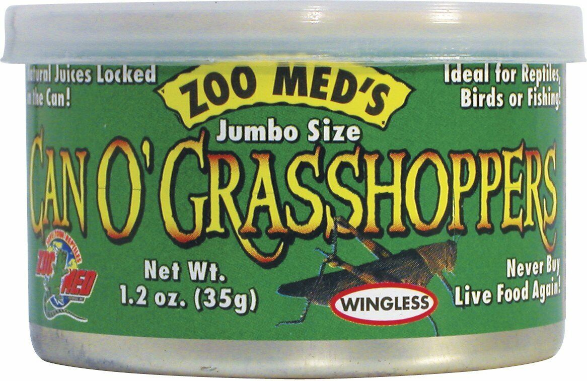 Zoo Med Can O' Grasshoppers Reptile Wet Food Jumbo Size, 1.2 oz