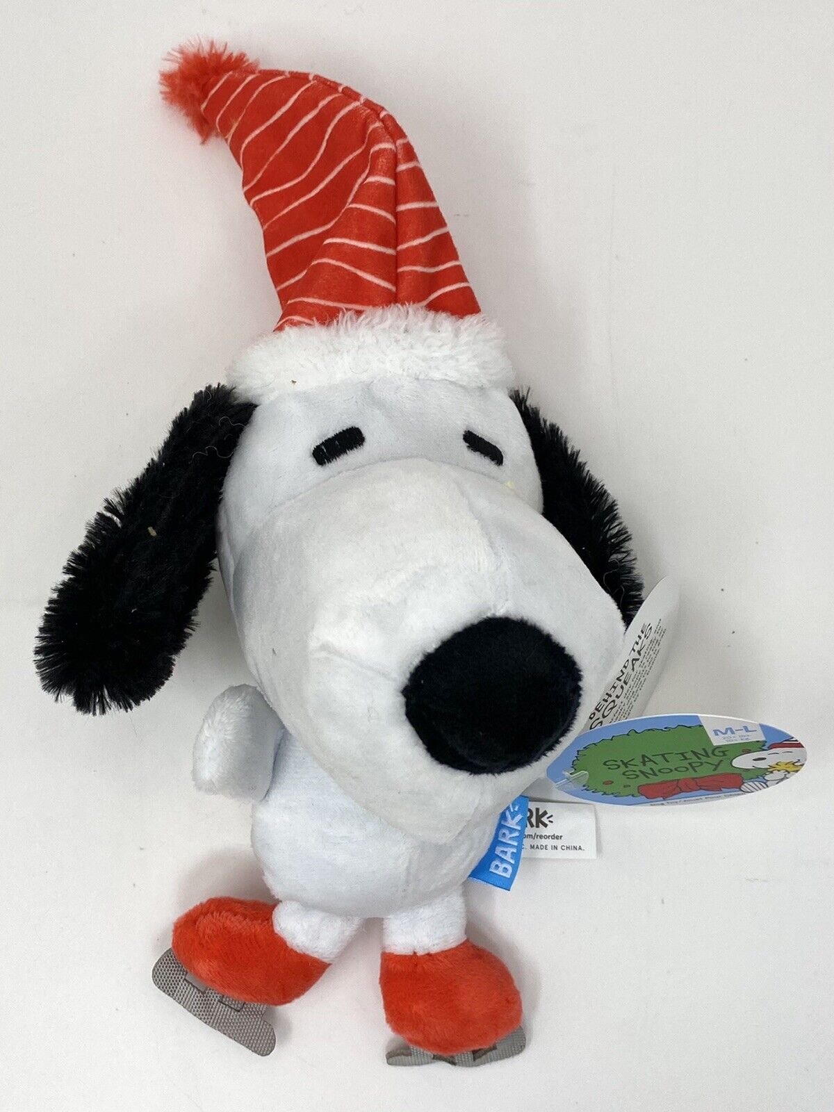 BarkBox Dog Toy Holiday PEANUTS SKATING SNOOPY Medium Large 20 Lbs+