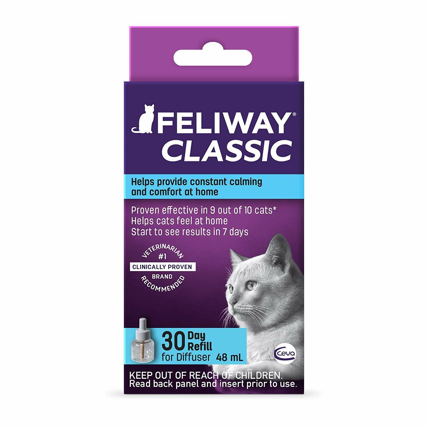Feliway Classic Pheromone Diffuser Refill for Cats Anxiety Relief Stress 48 ml