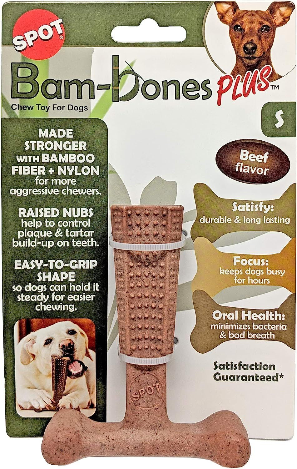 SPOT by Ethical Products - Bambone Plus – Easy Grip Durable Dog Chew Toy for... 