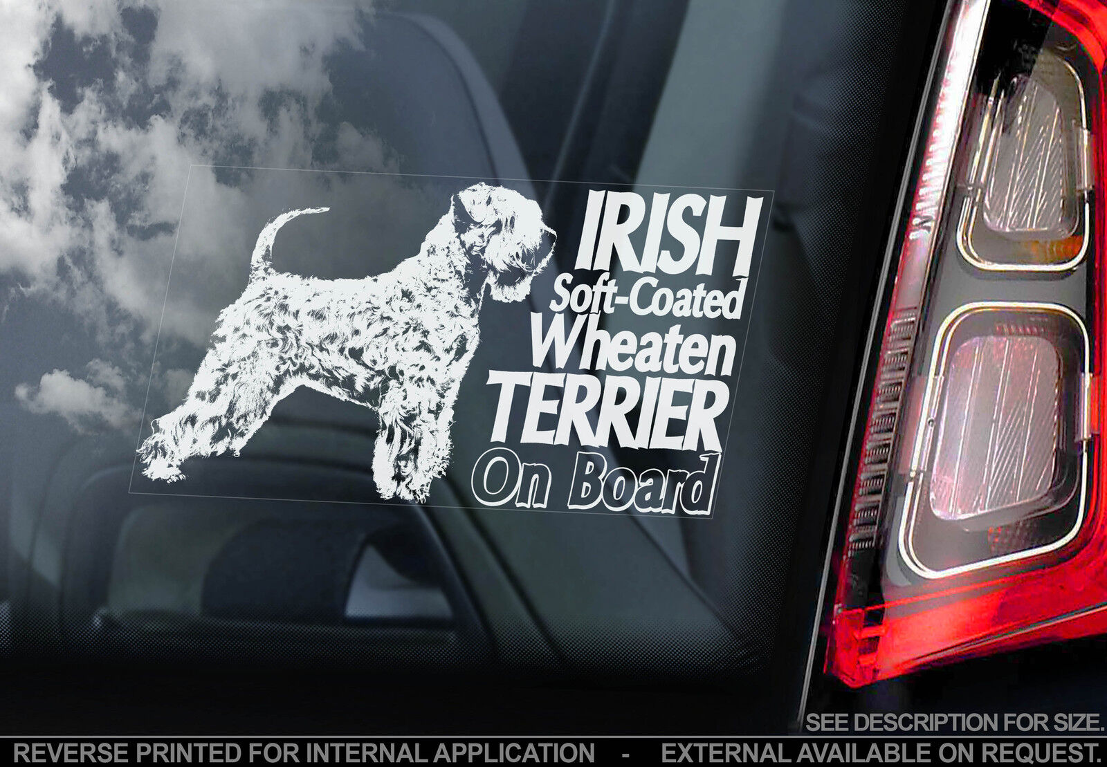 Irish Soft-Coated Wheaten Terrier - Car Window Sticker - Dog Sign Art Print Gift