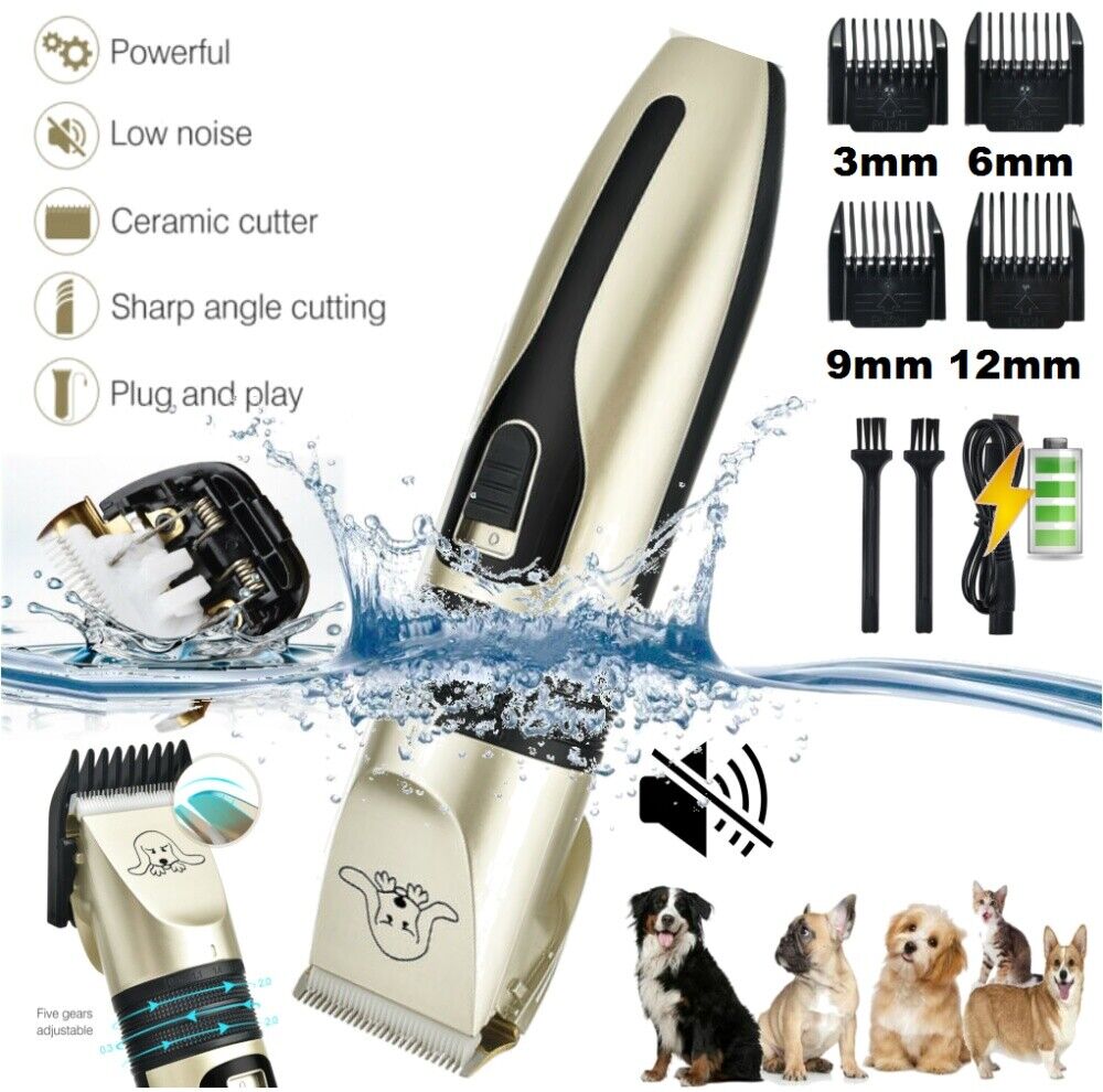 Pet Hair Trimmer Dog Cat Grooming Clippers Shaver Quiet Cordless Dog Clipper