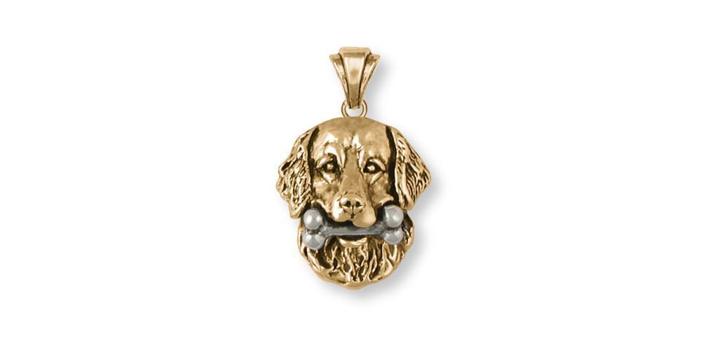 Golden Retriever Pendant Jewelry 14k Gold Handmade Dog Pendant GR32-XPG