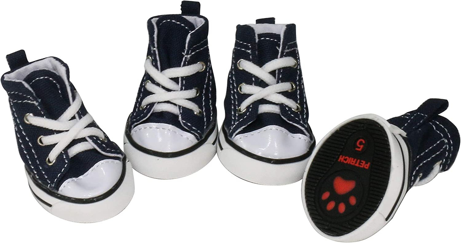 4 Pcs Pet Dog Puppy Canvas Sport Shoes, Sneaker Boots, Outdoor Nonslip Causal Sh