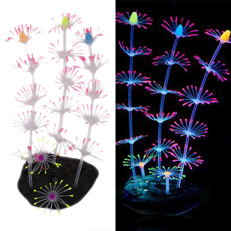 Fluorescent coral plant aquarium decoration glow in the dark fish tank ornam RTC