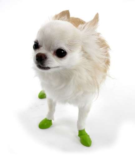 Pawz Dog Rubber Reusable Shoes Made In USA Waterproof Tiny Green