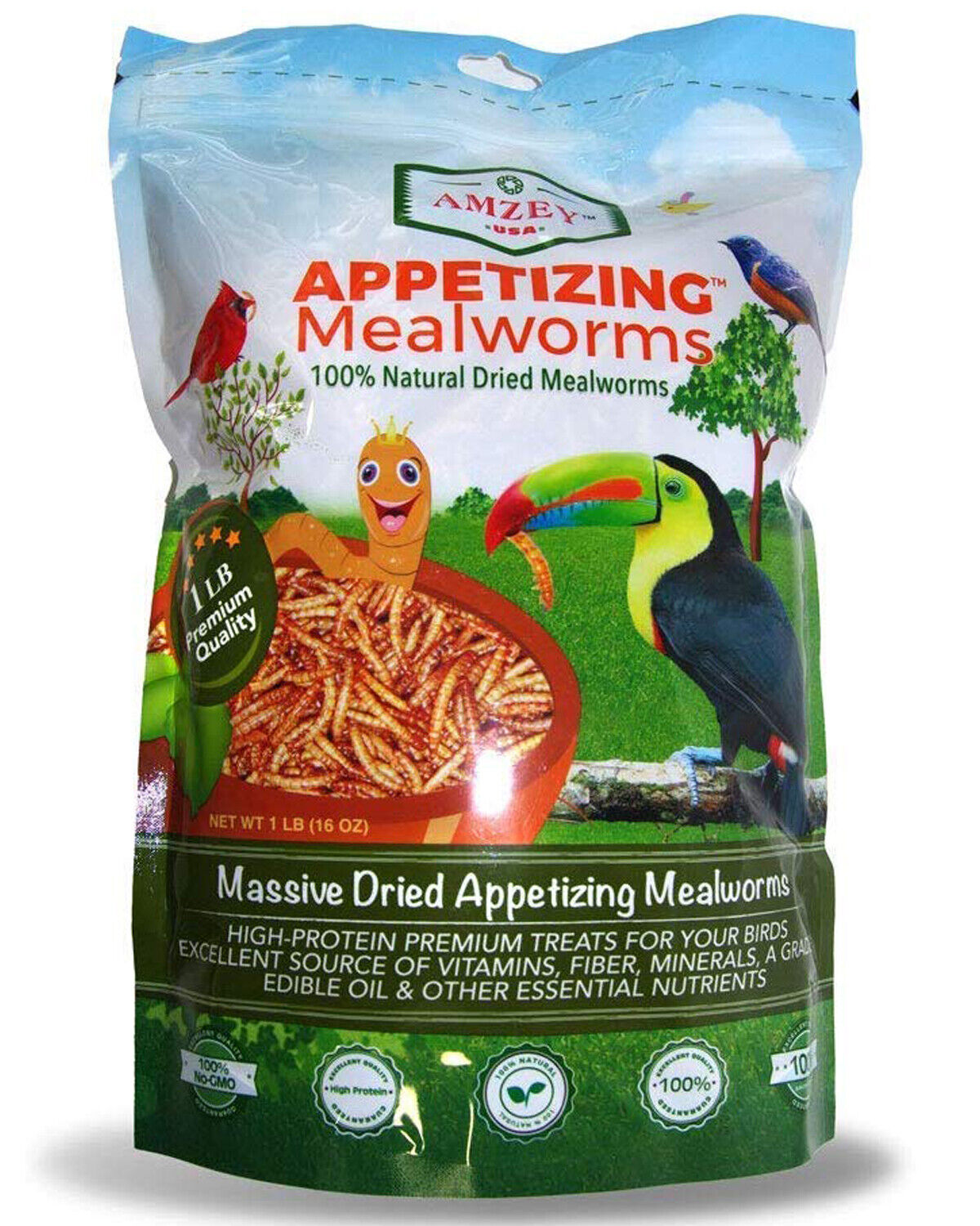 Dried Mealworms High Protein Non-GMO Bulk Food For Chicken,Bird,Turtle,Fish,Duck
