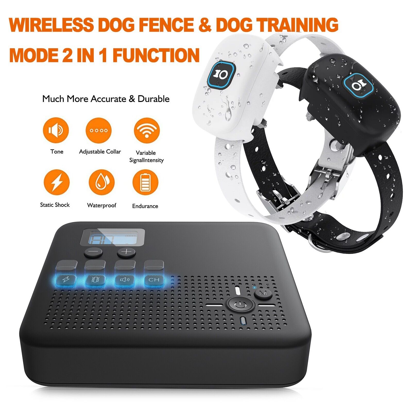Pet Dog Wireless Electric Fence Containment System Dog Training Collars Shock