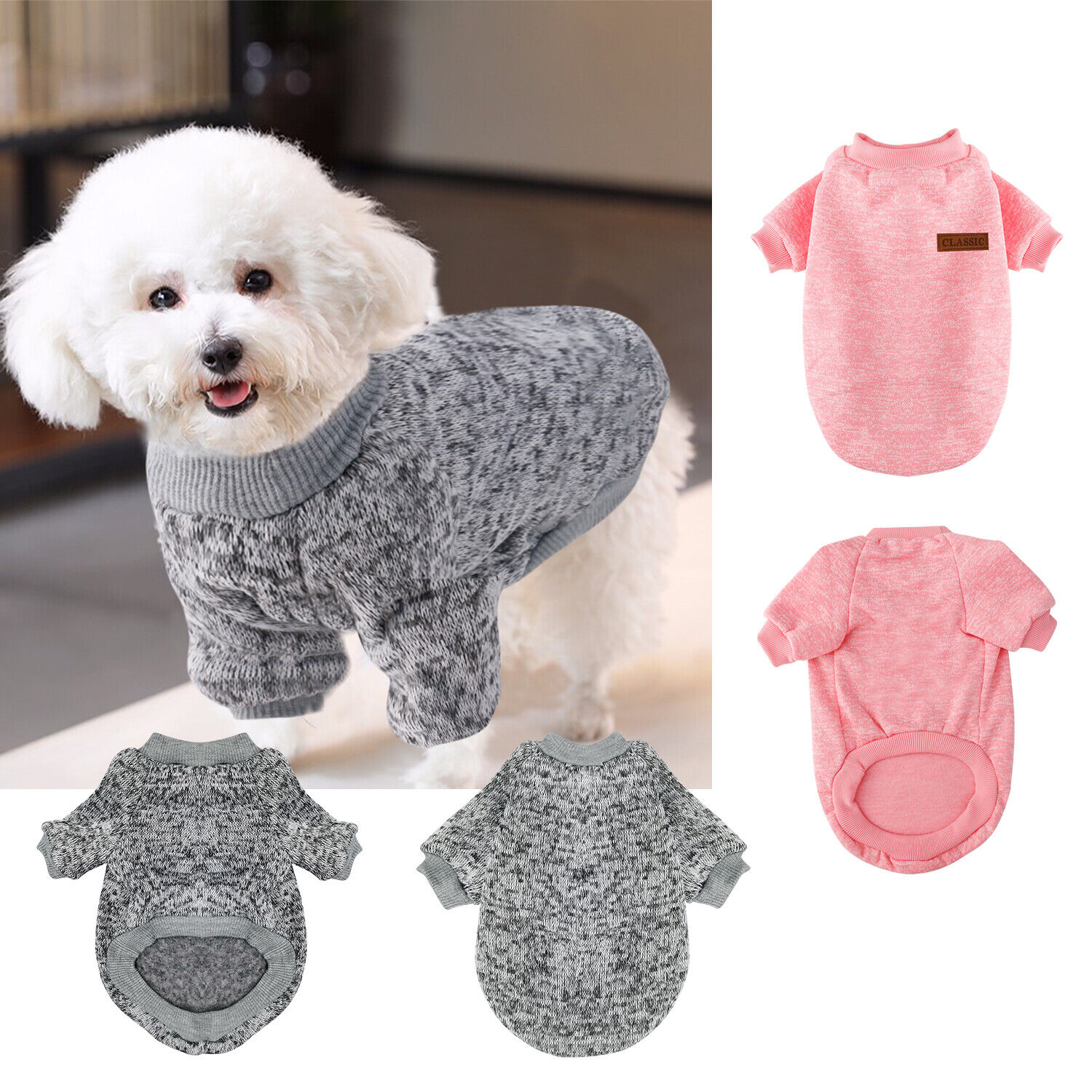 Pet Dog Cat Warm Sweater Vest Fleece Coat Jacket Puppy T-shirt Clothes Costume