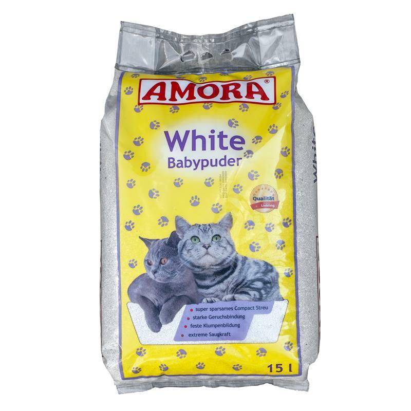AMORA Cat Litter White Compact With Baby Powder 2 X 507.2oz (1,86 €/ L)