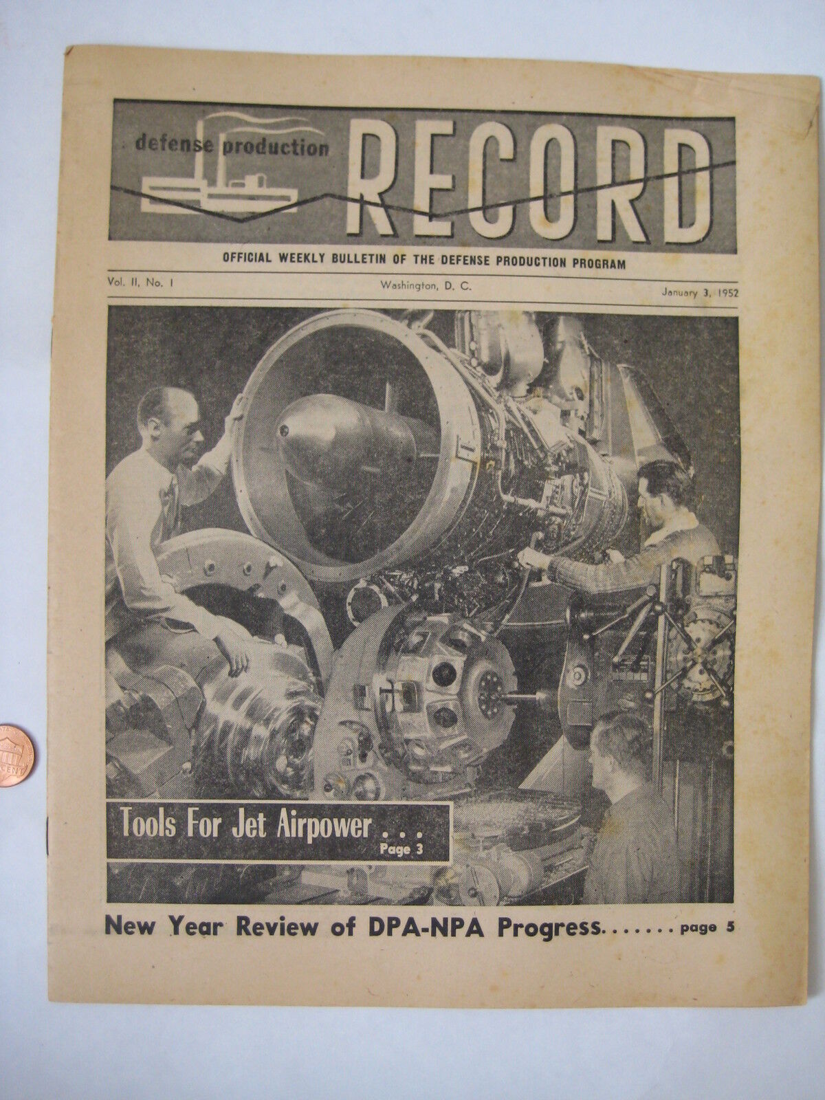 vtg 1952 Defense Record Jet Airpower J-47 Engine plane Atomic Patents Asbestos