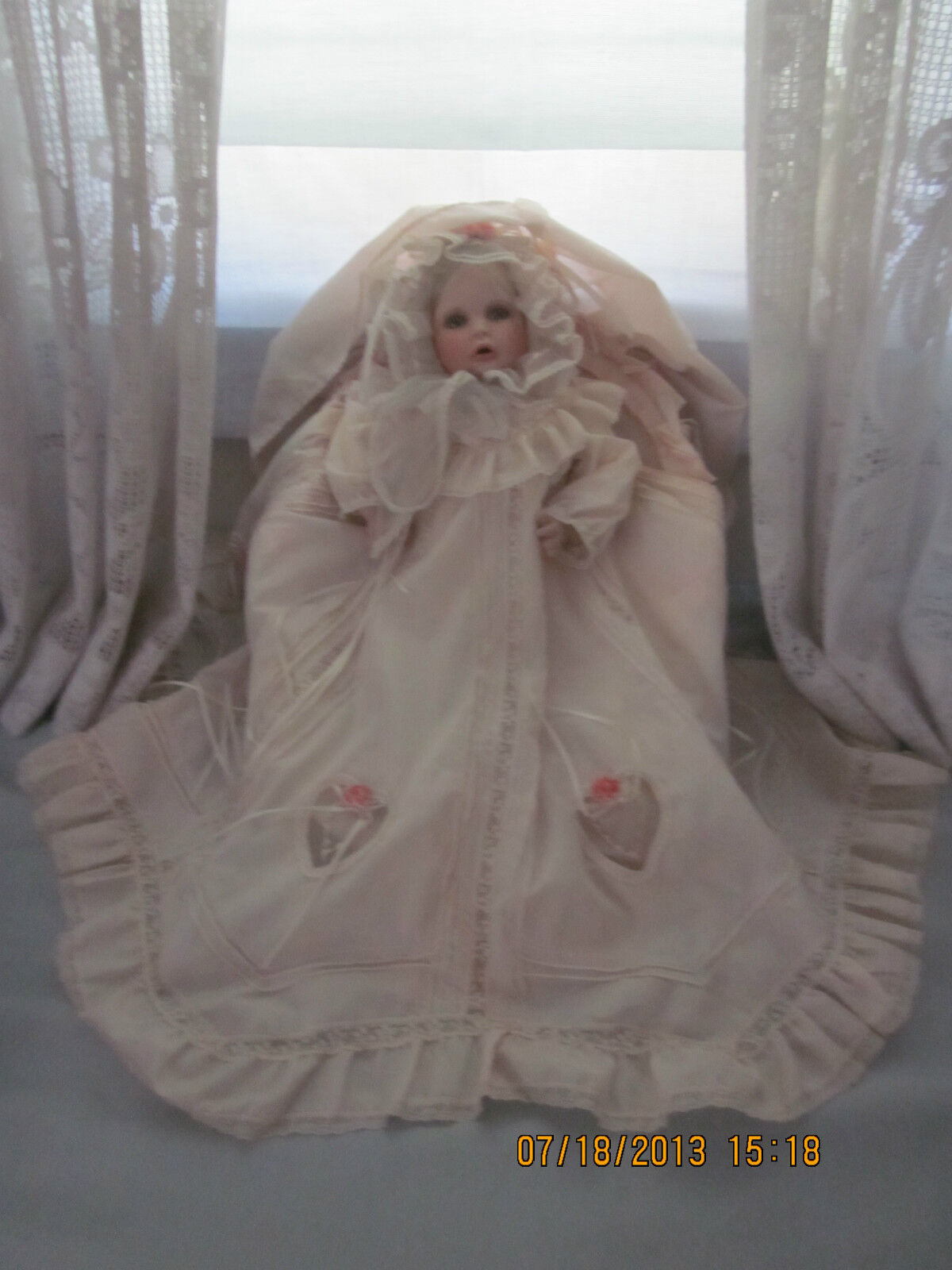 Ltd Arts Hamilton Collection Boehm Elena Porcelain Doll in Bassinet w/Certicates