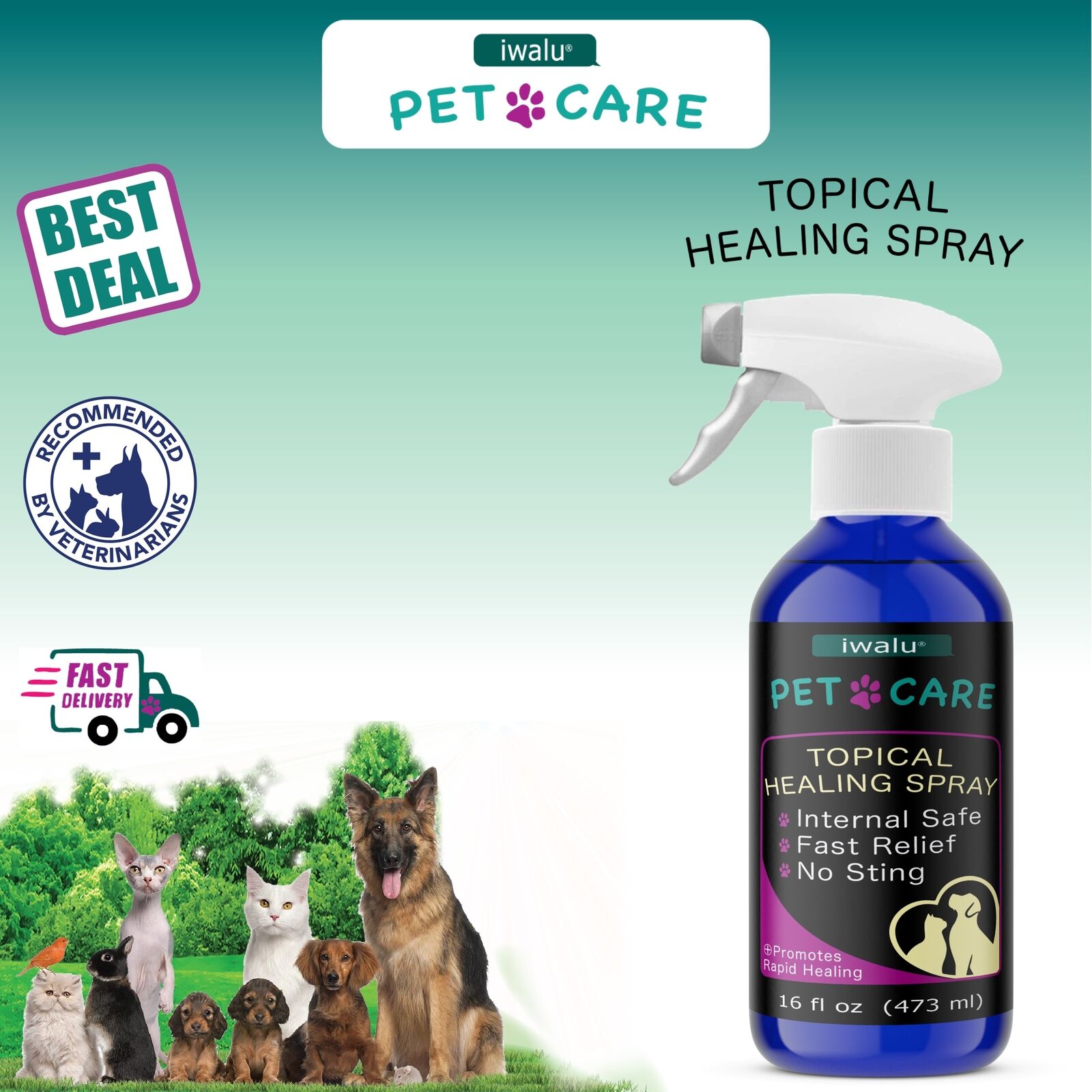 SKIN ALLERGY RELIEF FOR DOGS Best Hot Spot Spray FLEA & TICK Remover Pet Remedy