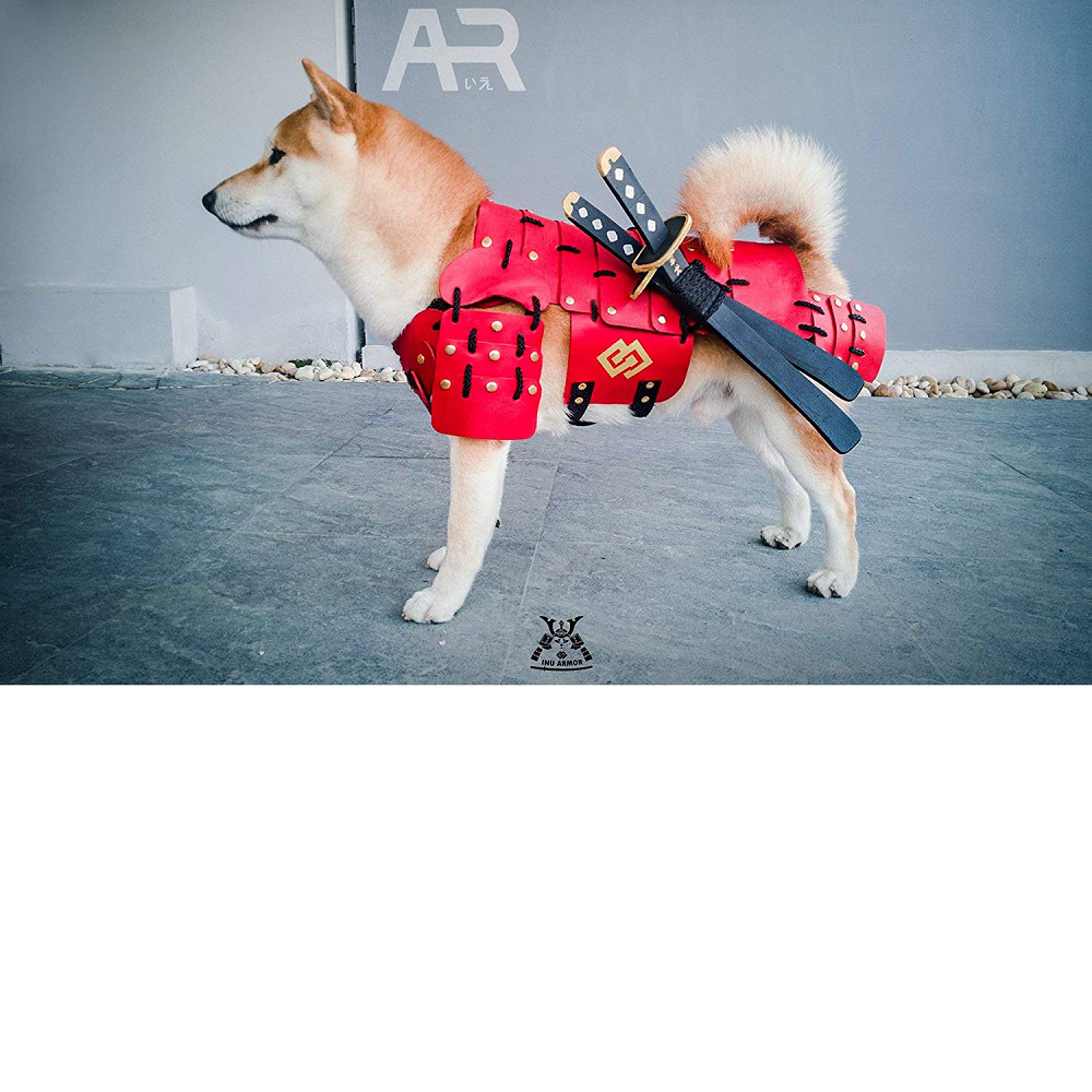 Japanese Style Handmade Costumes Samurai Armor For Dog Made from Genuine Leather