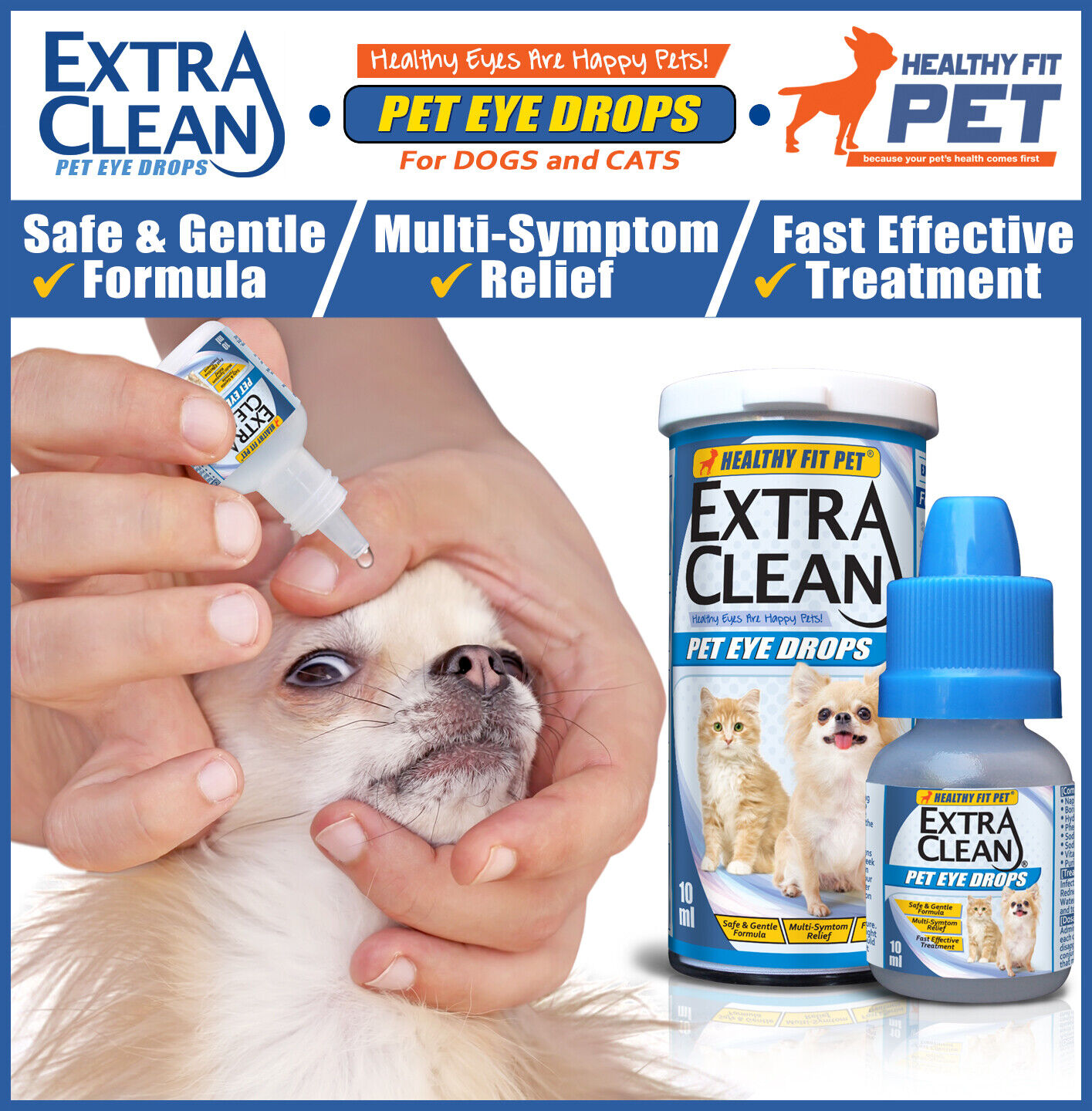 DOG CAT Infection Pink Eye Drops Red Irritation Inflammation Tears Itch Allergy