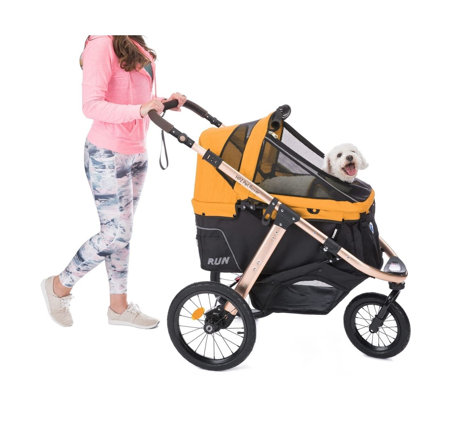 HPZ Pet Rover Run Performance Jogging Sports Stroller with Comfort Rubber Whe...