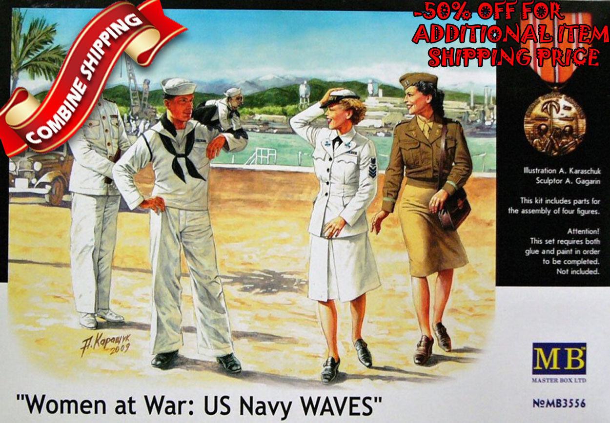 Master Box 3556 WWII US Navy WAVES (Women at War) 4 Fig. plastic model kit 1/35