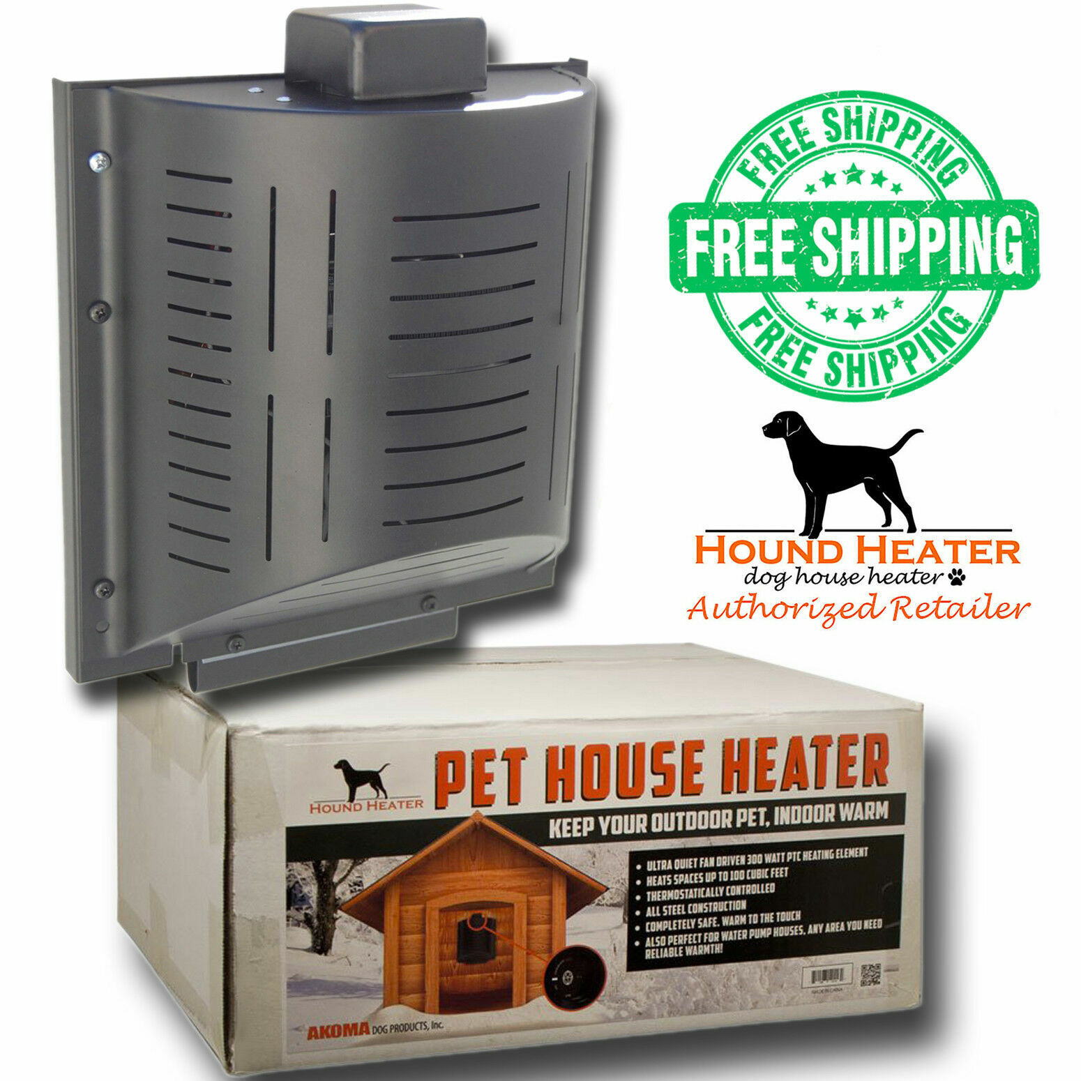 Akoma Hound Heater Deluxe Plus Dog Cat House Furnace Official Pet House Heater