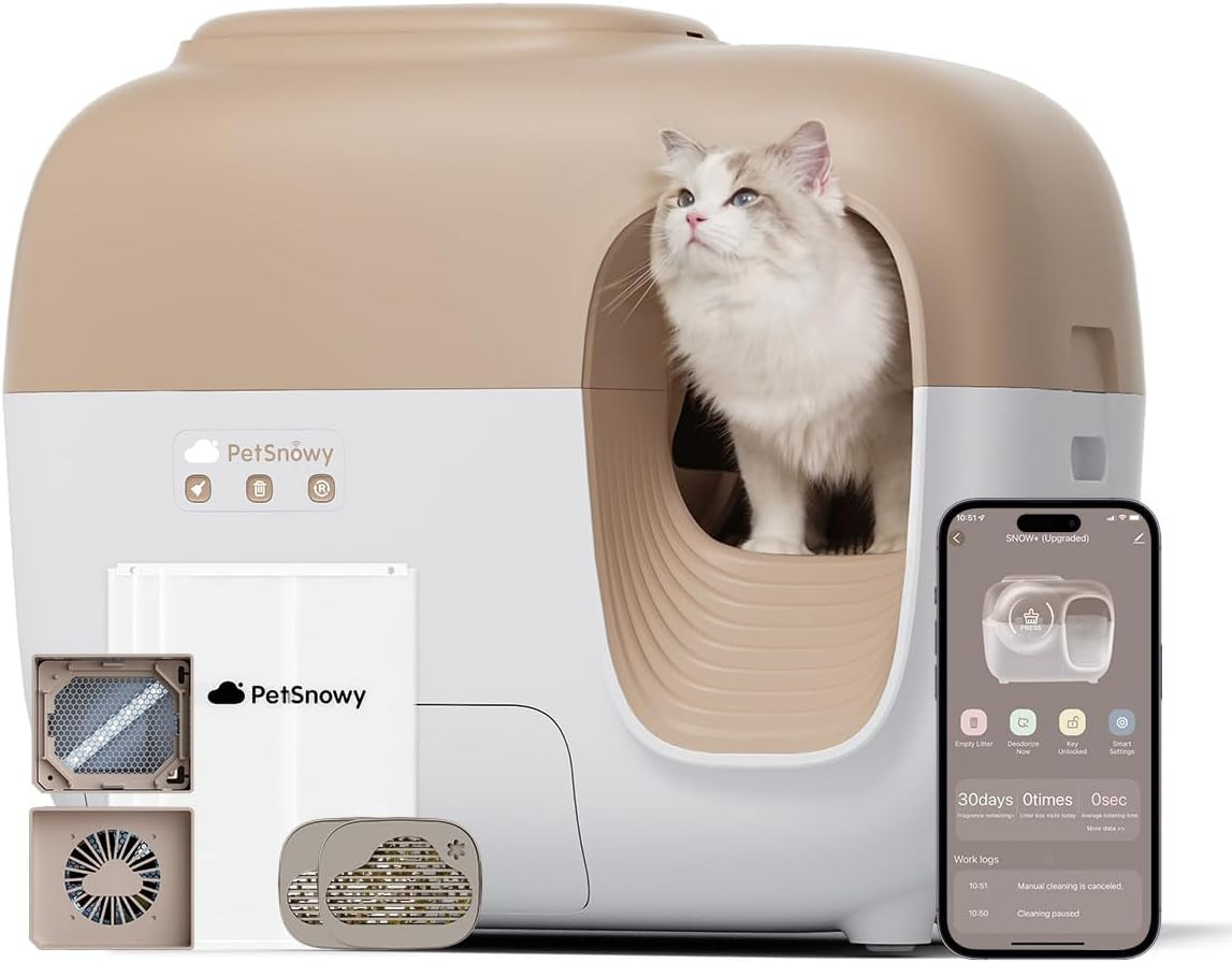 Automatic Cat Litter Box Self Cleaning Litter Box - Less Smell, Minimal Tracking