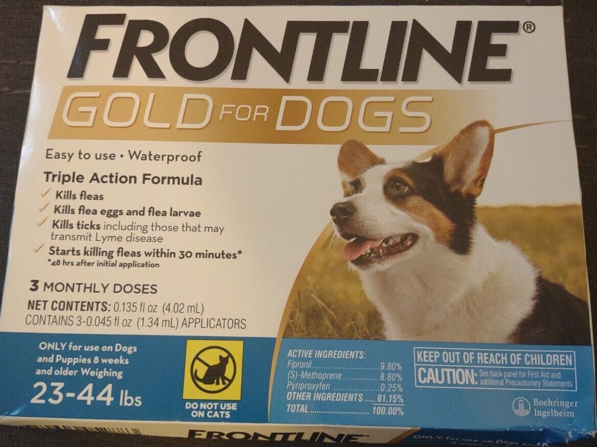 Frontline Gold Flea Lice Tick Remedy for Dogs 23-44 lbs 3 Month 
