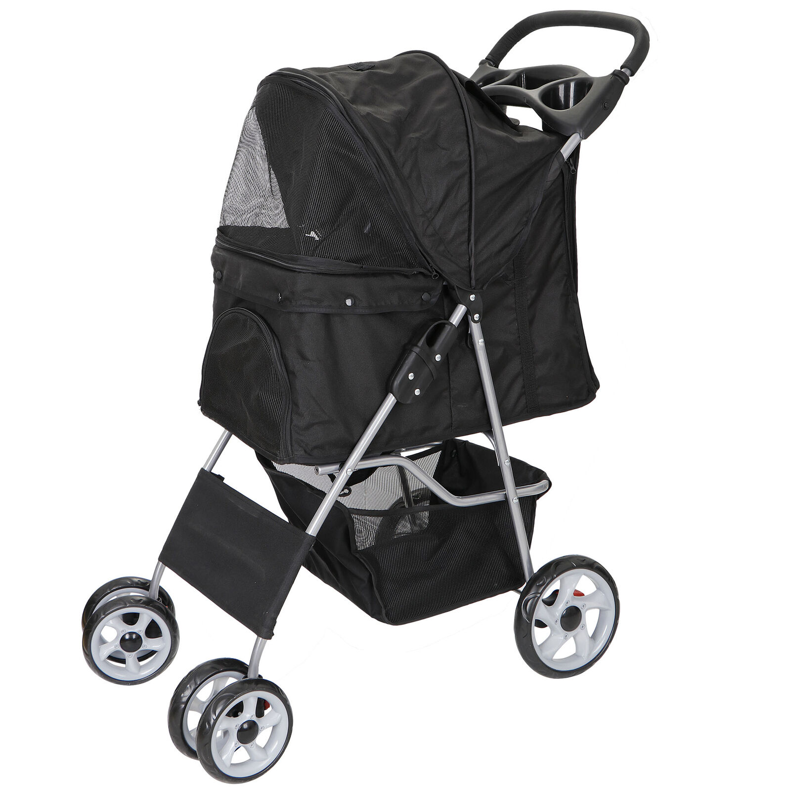 Durable Foldable Dog Stroller Pet Travel Carriage for Pets with Carrier Cart