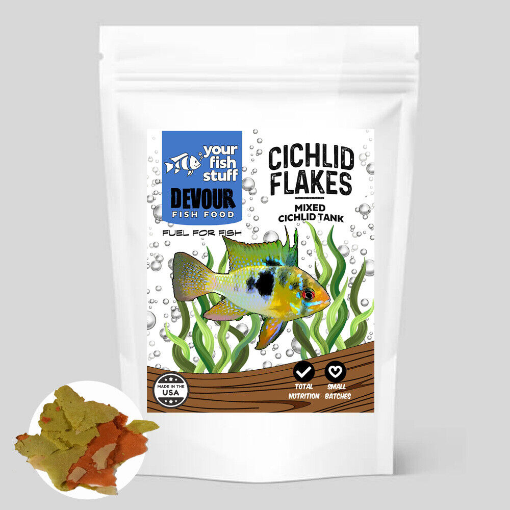 YFS Cichlid Frenzy Flakes Natural Bulk Aquarium Fish Food 1/2 LB to 5 LBS 