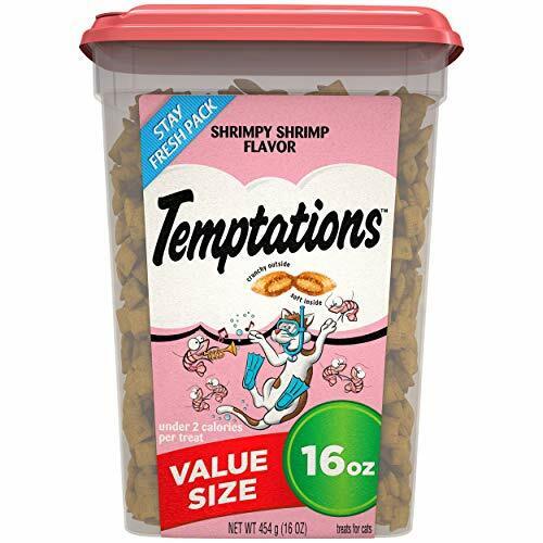 TEMPTATIONS Classic Crunchy and Soft Cat Treats Shrimpy Shrimp Flavor 16 oz. Tub