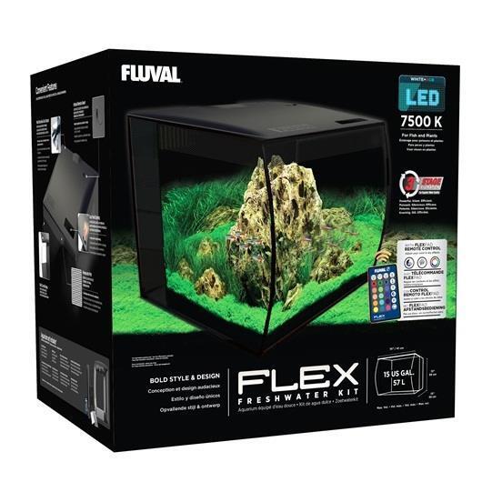 FLUVAL - FLEX 57L 15 GALLON BLACK AQUARIUM KIT (16\