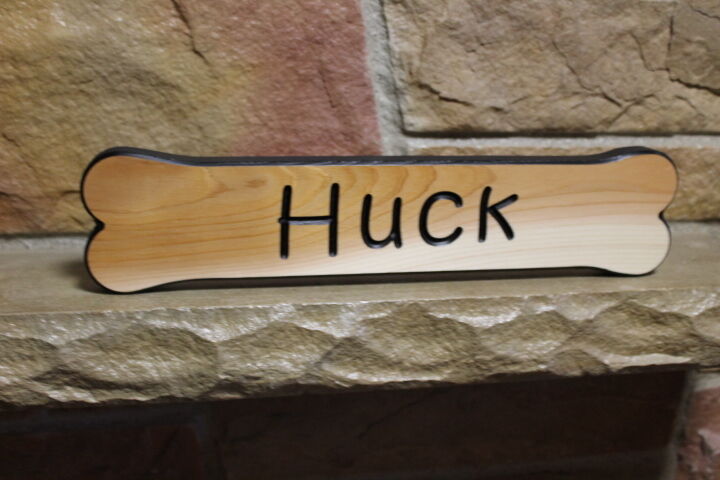 Custom Wood Dog Bone Personalized Name Sign Wooden Carved Plaque Pet Lover Gift 