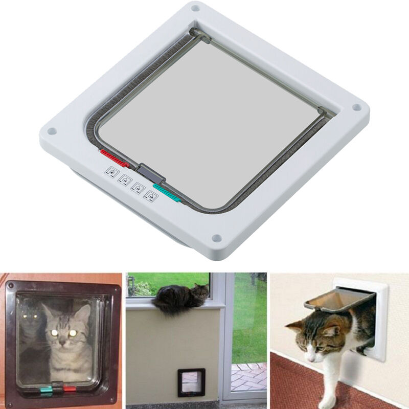 4 Way Medium Small Large Pet Cat Puppy Dog Magnetic Lock Lockable Safe Flap Door