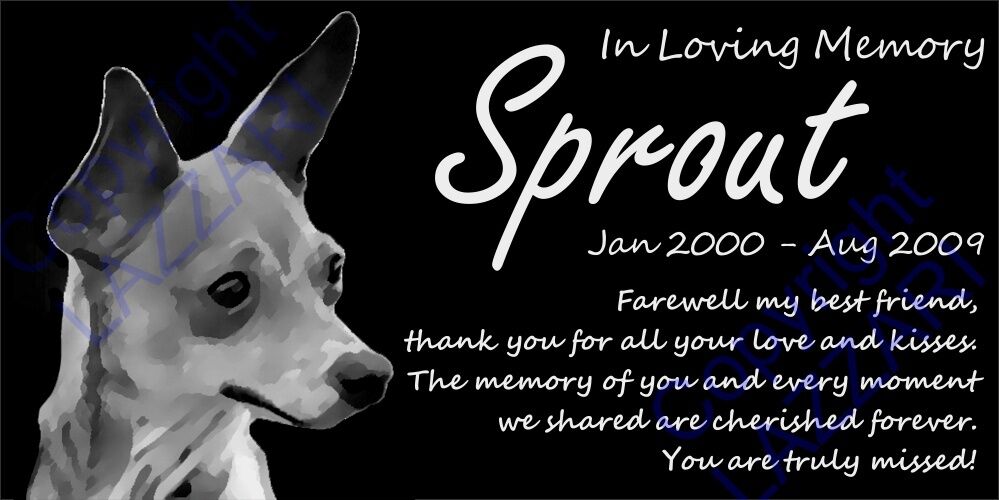 Personalized Deer Chihuahua Pet Dog Memorial 12x6 Engraved Granite Grave Marker