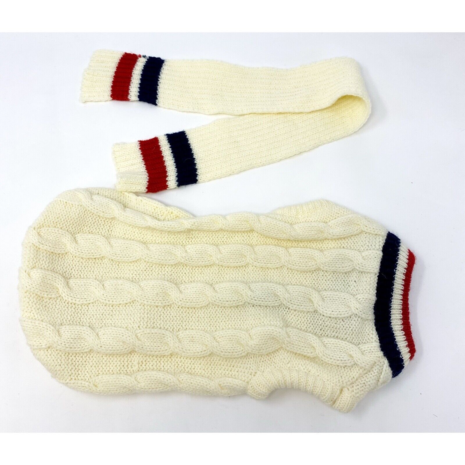 Vintage Cableknit Sweater Scarf Set Pets Dog
