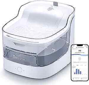  2L Cat Water Fountain Smart App Control,8 Layers Filtration Automatic White