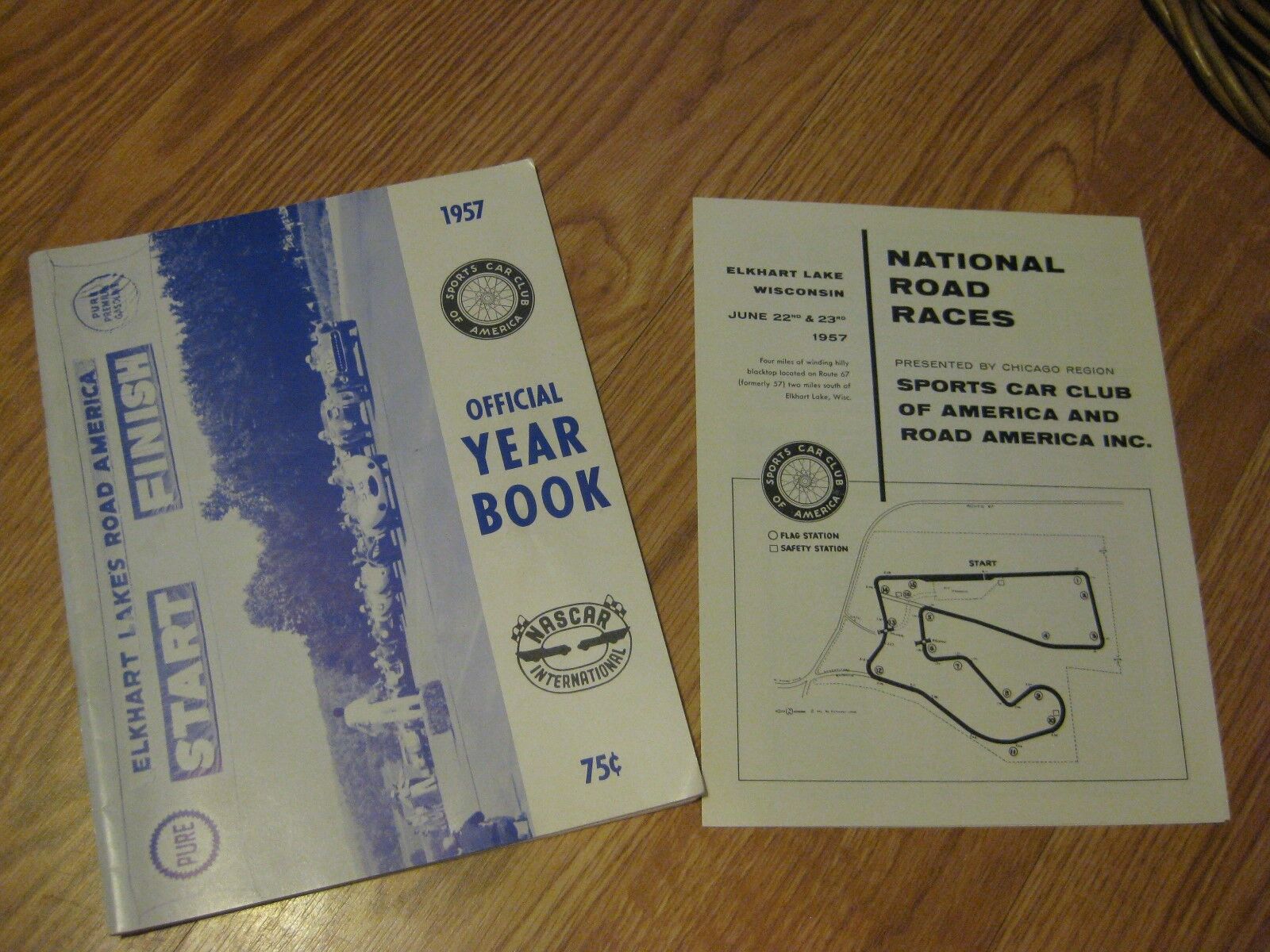 1957 NASCAR ROAD AMERICA ELKHART LAKE, WI YEAR BOOK w/ Program Insert