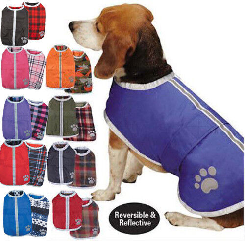 Reversible Blanket Dog Coat Jacket Reflective Rain Noreaster Pet Water Resistant