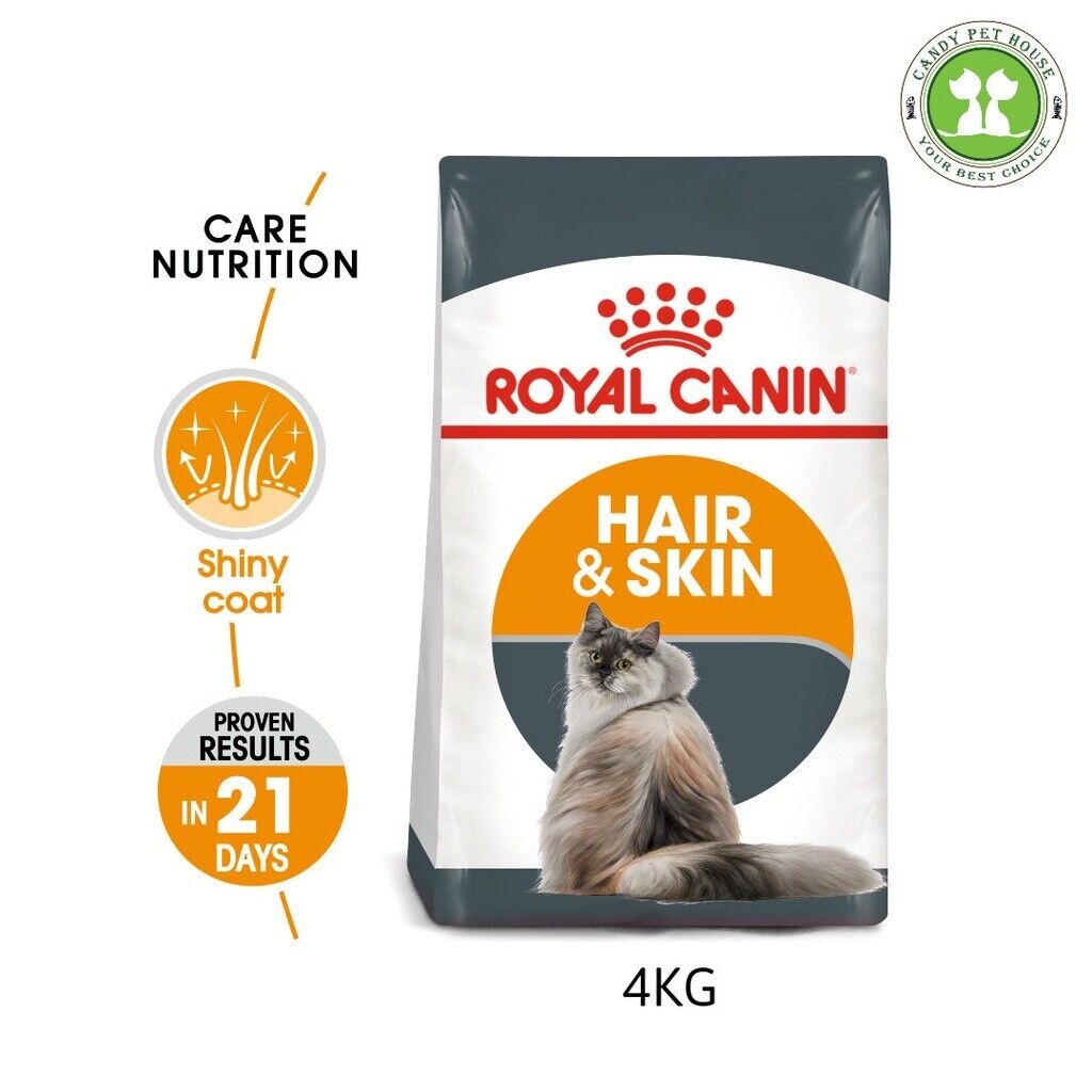 Royal Canin Cat Dry Food Original Pack 4kg Hair & Skin Shinny Healthy Skin Coat