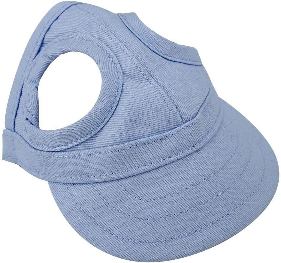Pet Dog Sun Protection Visor Hat with Adjustable Strap Sport Hat (Blue M)