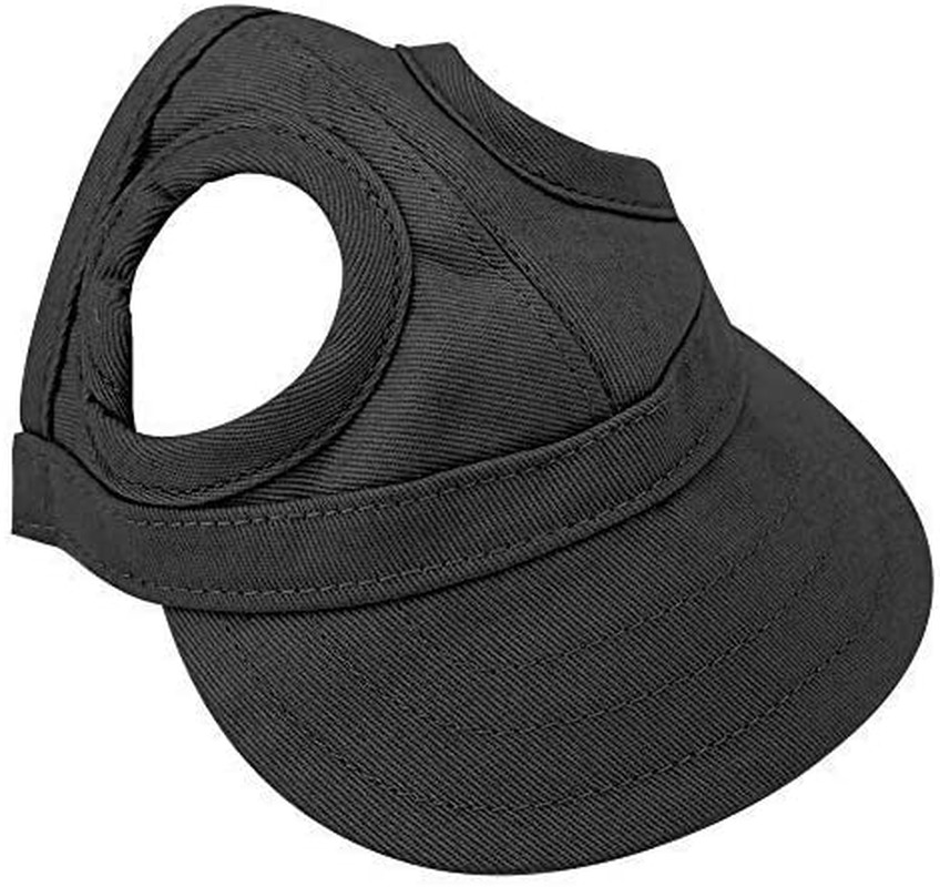 Pet Dog Sun Protection Visor Hat with Adjustable Strap Sport Hat (Black S)