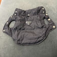 PRADA Dog Clothes Black Down Jacket Logo Mark Vest Coat For Small Dogs Used picture