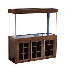 Aquarium 170 Gallon Tempered Glass with LED Light Complete Fish Tank Brown Wood picture