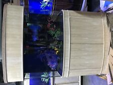WARRANTY INCLUDED 140 gallon GLASS bow front aquarium fish tank in cherry wood picture