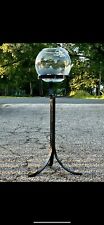 Antique cast iron art Deco fishbowl stand and fishbowl picture