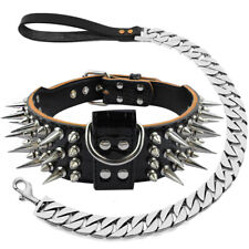 Pitbull Dog Collar Heavy Duty Cool Long Sharp Spiked Studded Adjustable picture