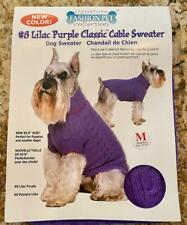 LOT OF 21 CUTE CLASSIC CABLE LILAC DOG SWEATERS - LOW PRICE picture