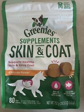 GREENIES Skin & Coat Food Supplements 80 Chicken Flavor Soft Chews Omega 3 1.6LB picture