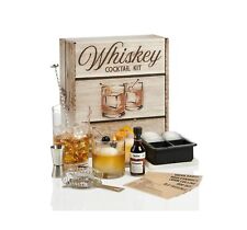 Whiskey Cocktail Kit: Rocks Drinking Glass Set, 750ml Crystal Mixing Glass, I... picture