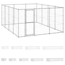 Outdoor Dog Kennel Dog Pen Pet Crate Kennel Cage Fence for Yard Steel vidaXL picture