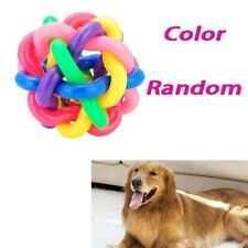 Pets Dog Puppy Cat Training Chew Rainbow Colorful Rubber Ball With Sound Bell picture